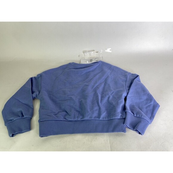 MNG by Mango Kids Blue Stars Cotton Long Sleeve Crop Sweatshirt Top Girls 5-6 - Picture 2 of 8